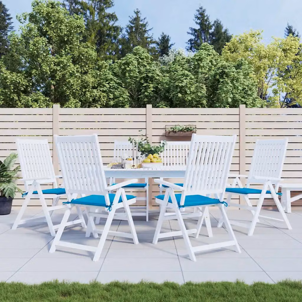 Set di 6 cuscini per sedia vidaXL in tessuto Oxford blu, traspiranti e idrorepellenti, L 50 cm x P 50 cm x H 3 cm