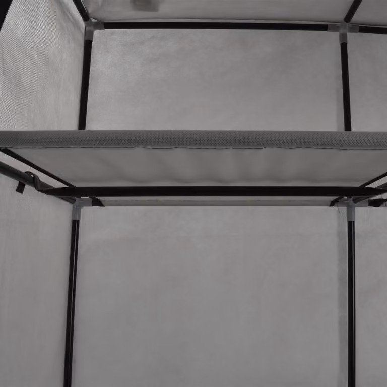 vidaXL Armadio con ripiani e aste Grigio 150x45x175cm Tessuto