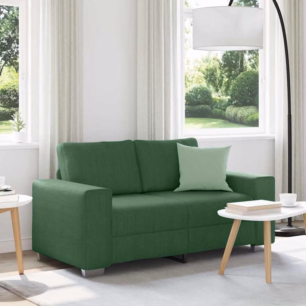 Divanetto moderno vidaXL in velluto verde con struttura imbottita L: 160 cm, P: 77 cm, H: 82 cm