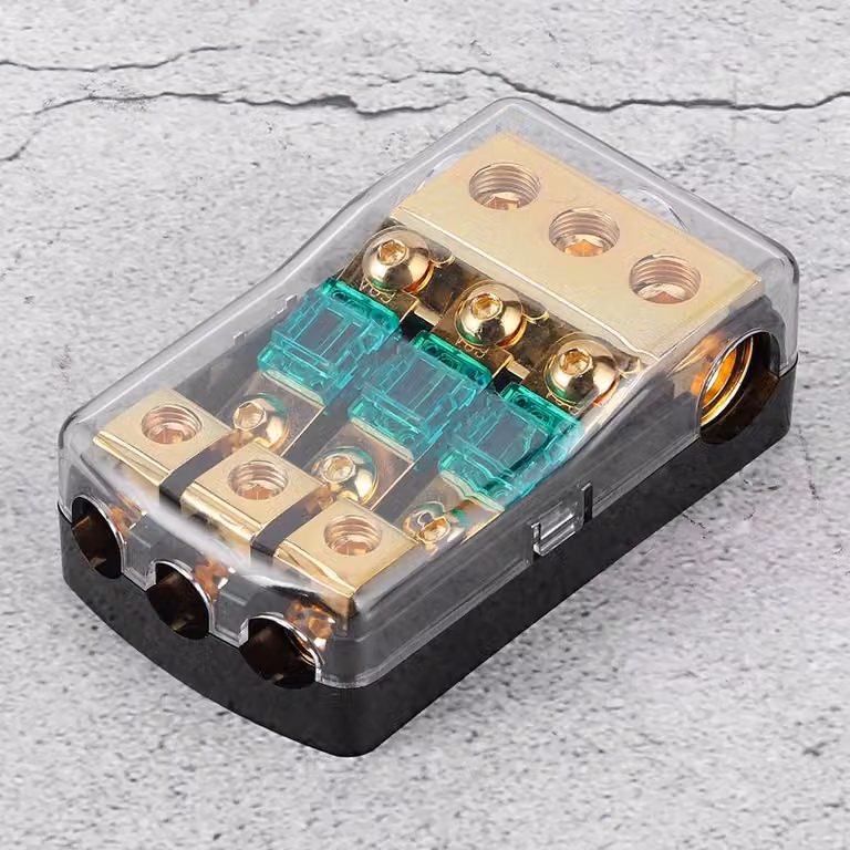 da 0/2/4 Gauge In a 4/8/10 Out 60A 3 vie mini ANL portafusibili blocco di distribuzione per sistema audio auto