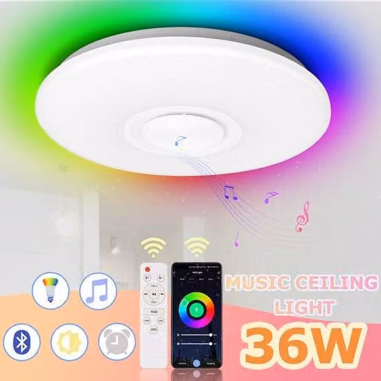 Illuminazione LED con funzione RGB, 36W, adatta per soggiorno, cucina, camera dei bambini, bagno e ingresso, controllabile tramite telecomando o tramite app