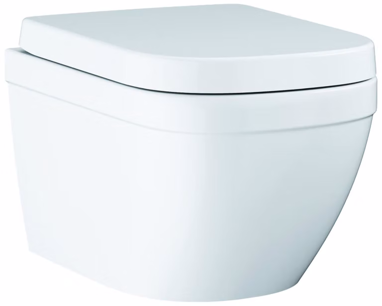 Grohe Euro Céramique Ensemble de WC suspendu sans rebord, sortie horizontale, siège de WC Slim, blanc alpin, 39693000, 39693000