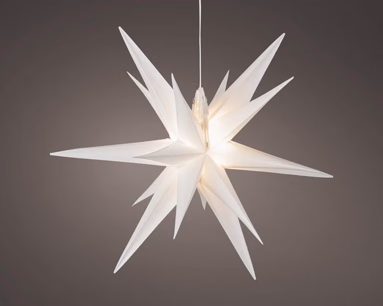Stella bianca illuminata ø40x40cm 6 led