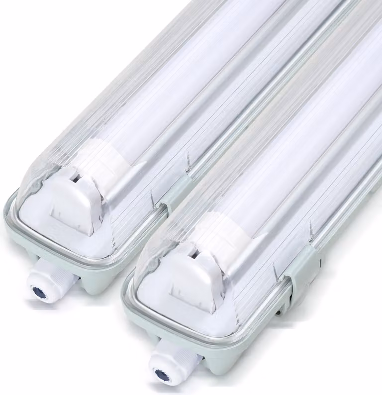 Izrielar 2X LED a prova di umidità Luce da bagno Luce da vasca interrata Lampada a tubo 120cm 1 tubo T8 da 18W Bianco neutro 4500K IP65