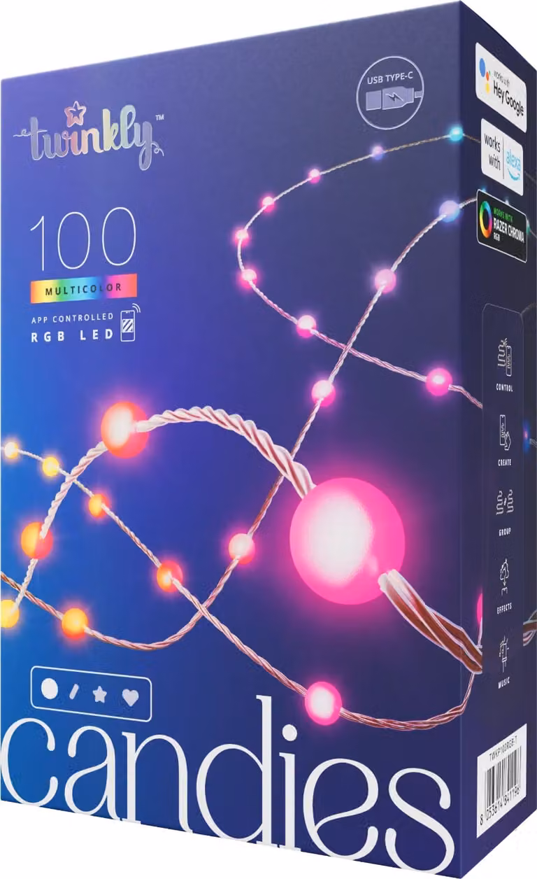 Twinkly Strings Perle USB-C Luce a corda intelligente Wi-Fi/Bluetooth