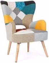 Poltrona Galatea Queen in tessuto patchwork multicolore stile boho per il tuo soggiorno