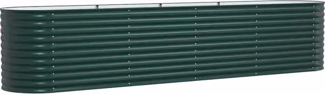 Fioriera rialzata moderna HELLOSHOP26 in acciaio verde per esterni L: 400 cm, P: 80 cm, H: 81 cm