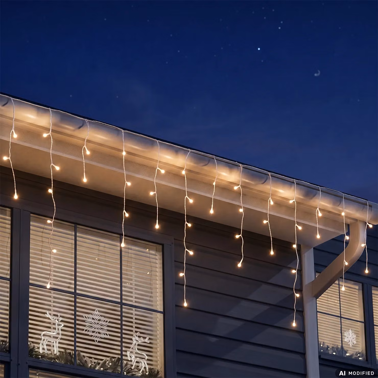 DICTROLUX Tenda Luminosa Ice Light Premium con 240 LED Bianco Caldo, Prolungabile, H 0,60 m x L 9,60 m – 2