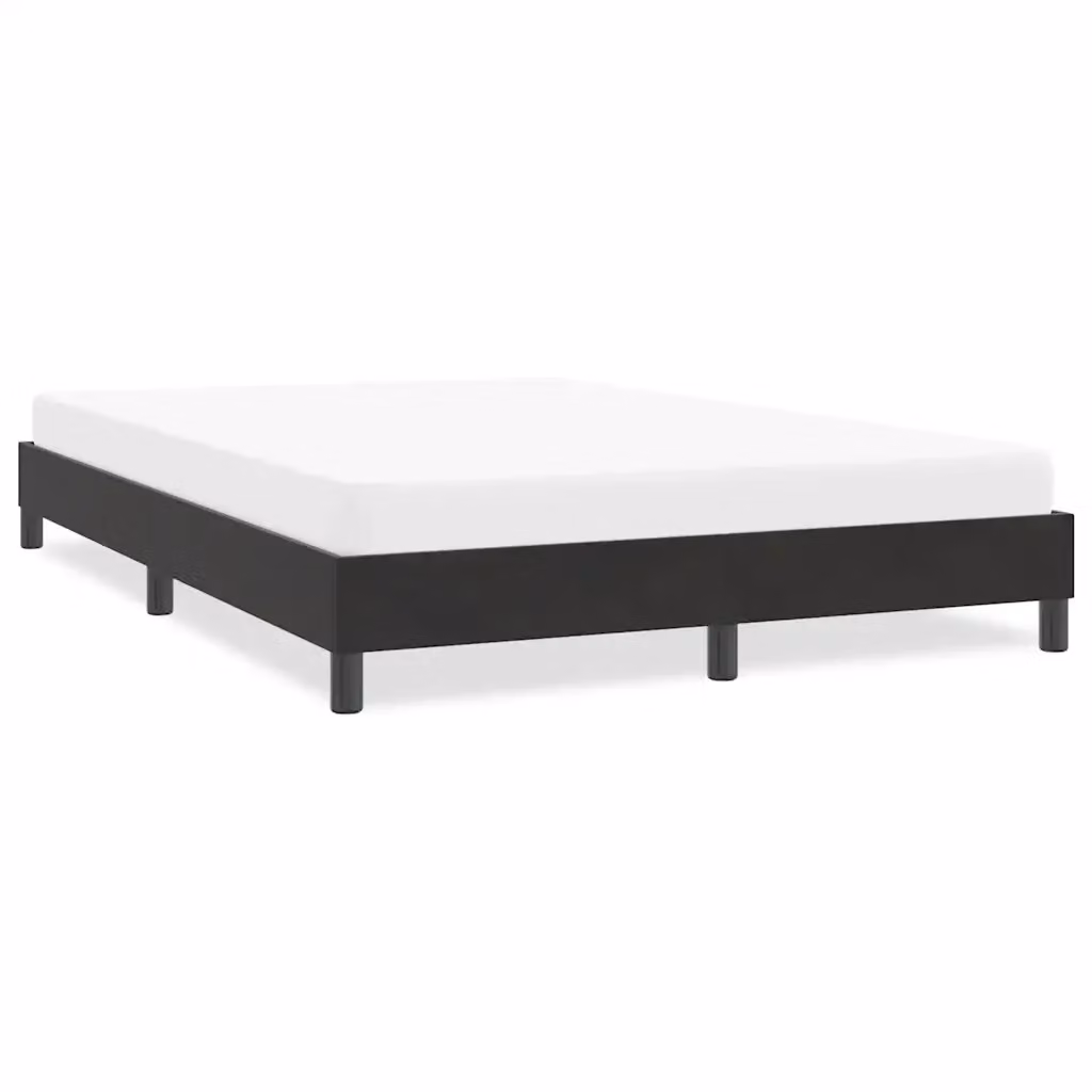 Letto matrimoniale moderno in velluto nero con struttura in legno e doghe fisse L: 143 cm, P: 223 cm – 2