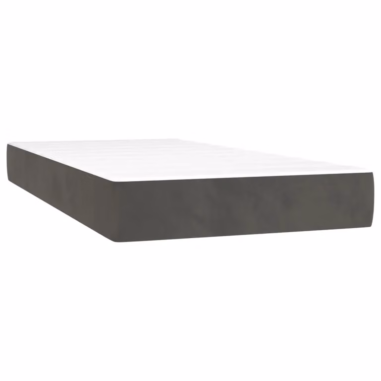 Materasso Ibrido vidaXL in Velluto Grigio e Bianco L/P/H: 120 x 190 x 20 cm
