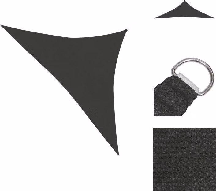 vidaXL Tenda da sole 160 g/m² antracite 3x3x4,2 m HDPE - Ombrelloni e tende da sole