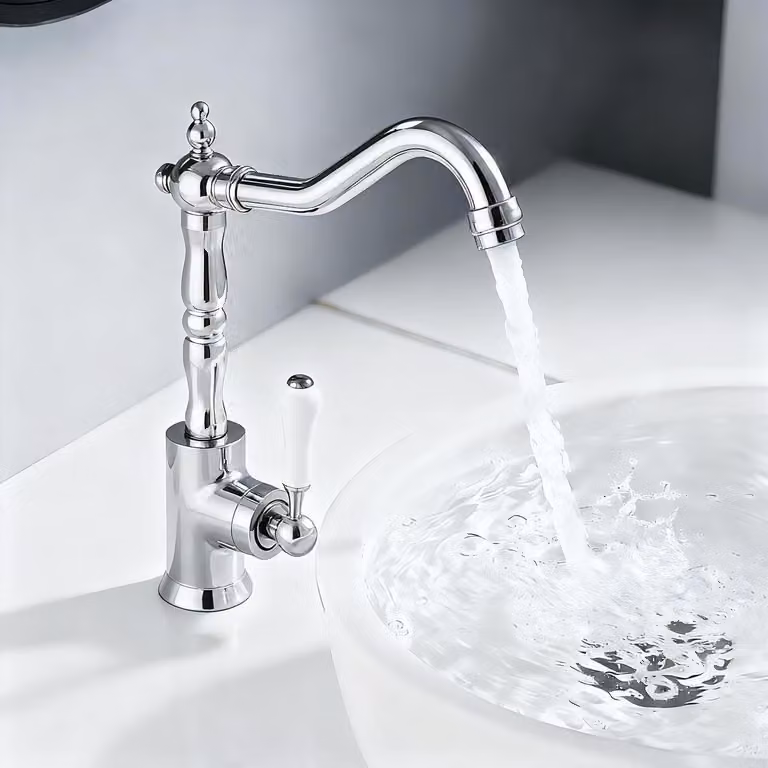 Miscelatore monocomando per cucina, cromato, girevole a 360°