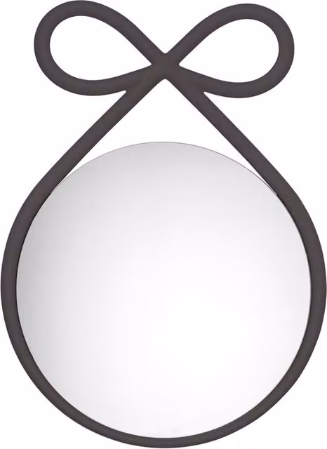 Specchio rotondo da parete Qeeboo Ribbon in polipropilene nero, Diametro: 60 cm
