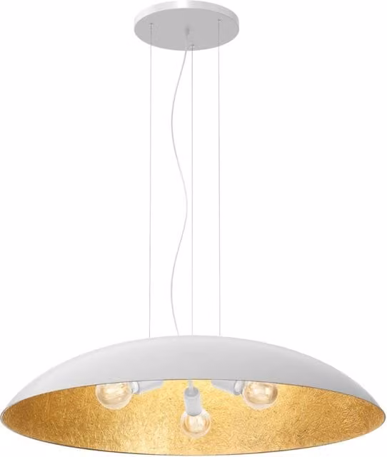 Lampada a sospensione Ø100 bianca interno oro Compo 3xE27 Luminex