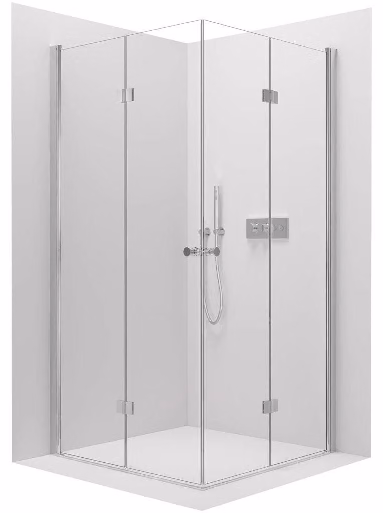 Cabina doccia Volpe Duo L/P - 6 mm - cromata, vetro trasparente - 60x60x190 cm - a battente