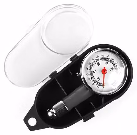 Manometro per autoveicoli, alta precisione, portatile, in acciaio inossidabile. Misura da 0 a 7,5 bar / 100 psi. Manometro per pressione dell'aria di alta precisione