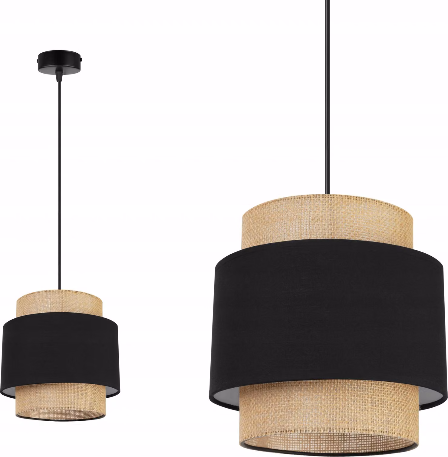 Lampada a sospensione, lampadario da soffitto, paralume, Boho Juta