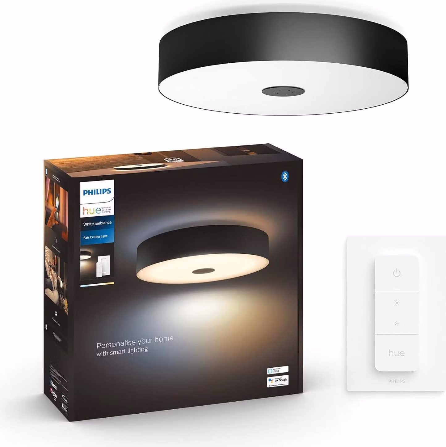 Philips Hue White Amb. Fair plafoniera nera 3000lm DS