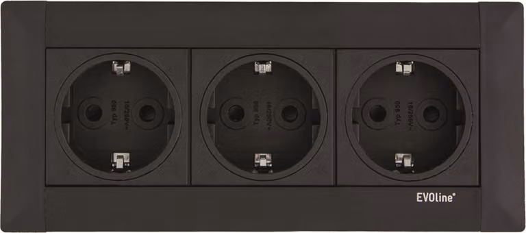 Presa da incasso per cucina EVOline Frame Dock, tripla presa da incasso per cucina