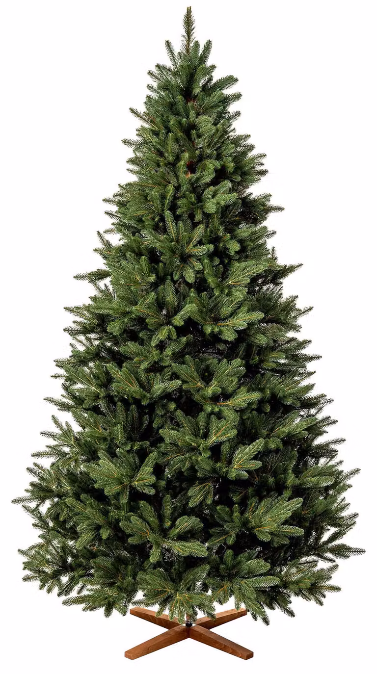 FairyTrees Albero di Natale Artificiale 180cm Nordmann 100%PE Verde Scuro Albero 100% PE Premium, artificiale, rami molto folti, realistico, verde scuro, Christmas Tree, prodotto in UE, FT35