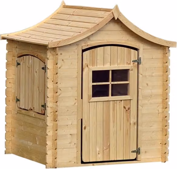 Casetta in legno per bambini Timbela beige L: 112 cm, P: 146 cm, H: 152 cm – 1