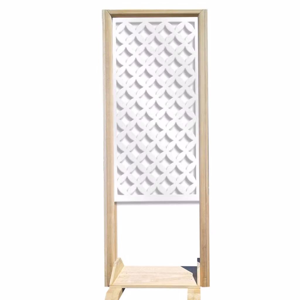 Signorbit Separè ROMBI Paravento modulabile in Legno e PVC Bianco L: 70 cm, H: 190 cm – 2