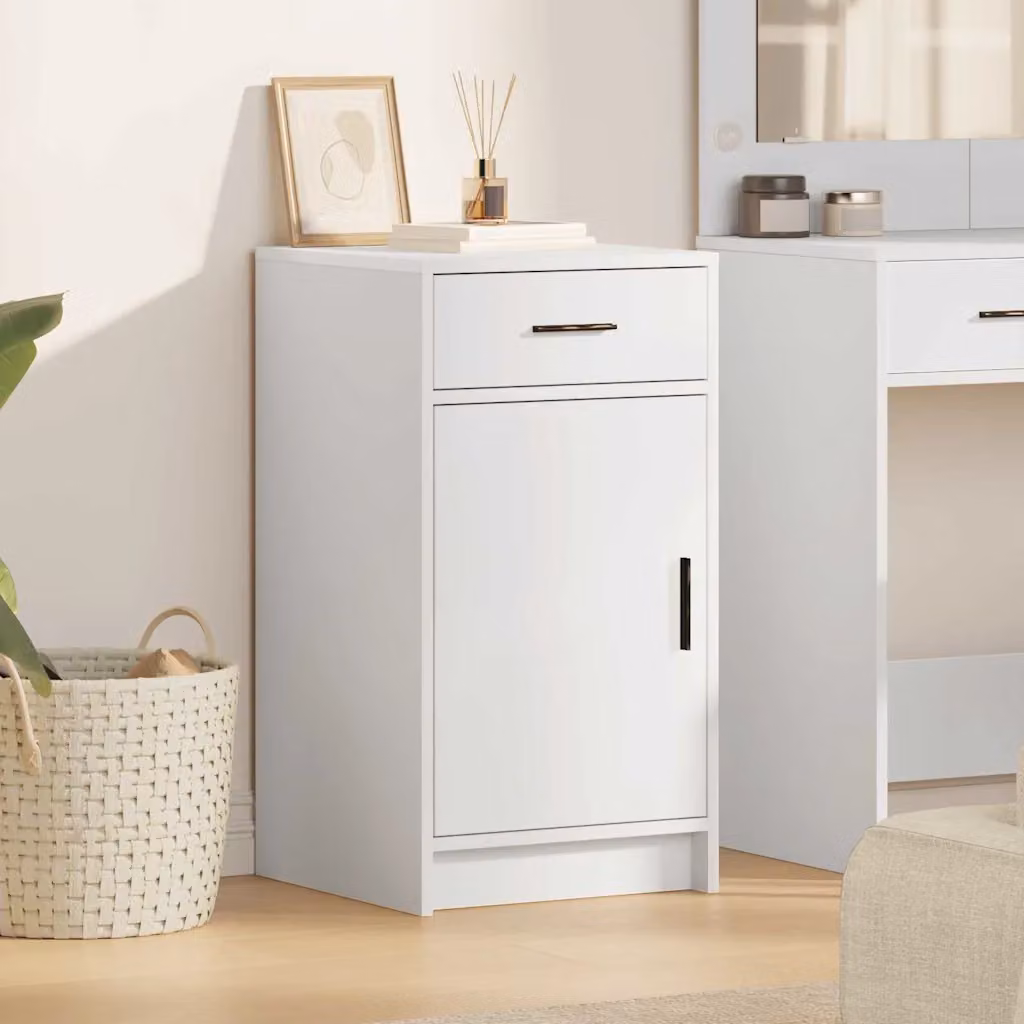 Credenza moderna vidaXL in legno ingegnerizzato bianco L 40 cm, P 40,5 cm, H 75 cm