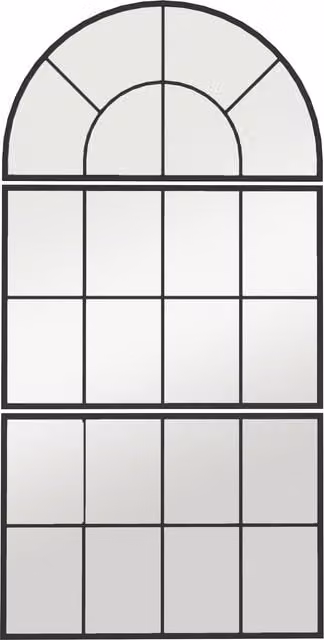 Specchio da parete ad arco HOMCOM in stile finestra moderno, nero, L: 76 cm, H: 43 cm
