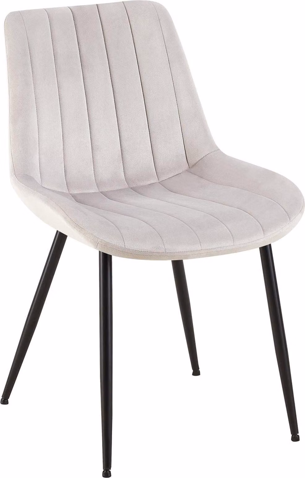 Sedia da pranzo SAMT - sedia in velluto - comfort per lunghe sedute, elegante richiamo visivo | colore: grigio chiaro