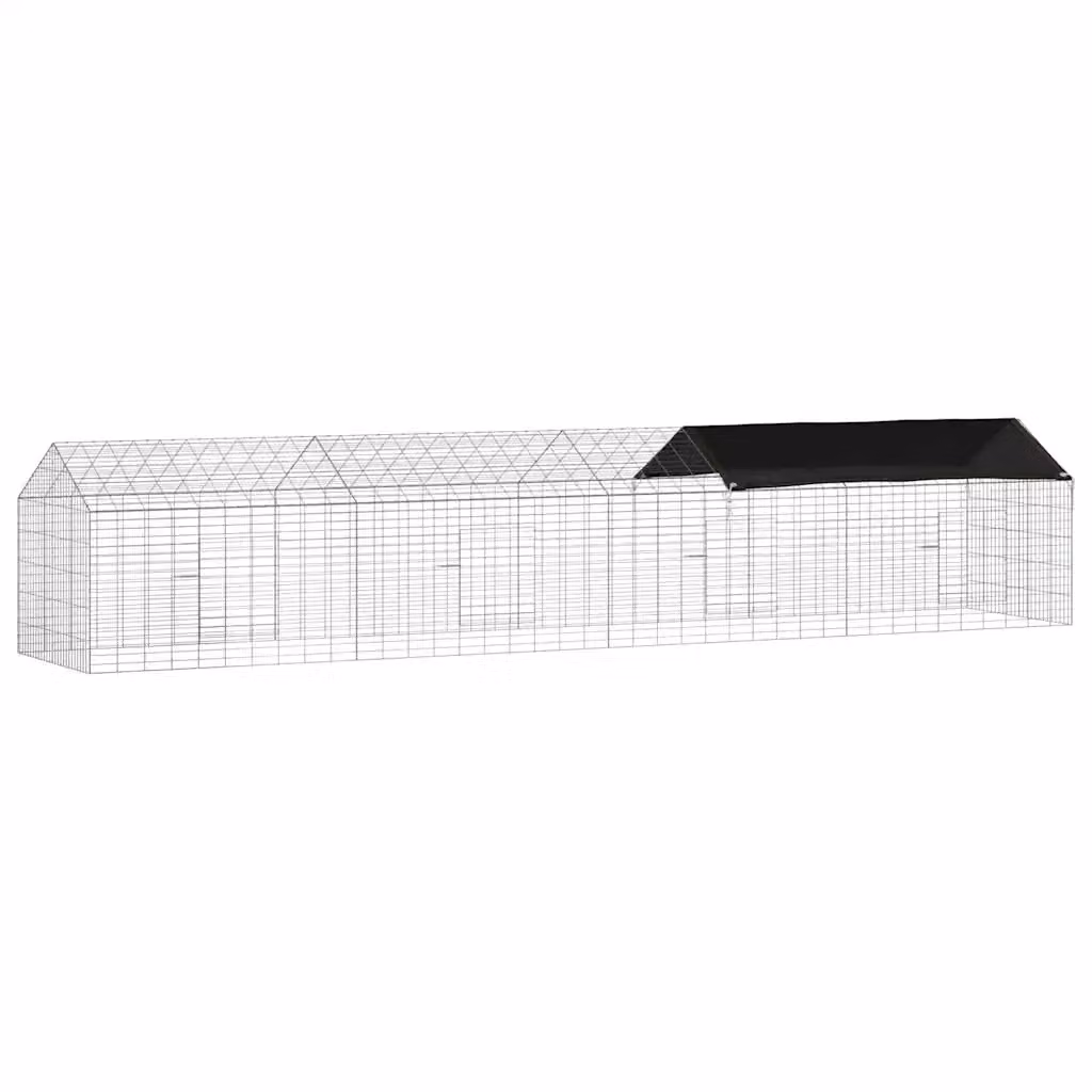 Gabbia per conigli vidaXL in acciaio zincato argento L: 400 cm, P: 78 cm, H: 78 cm – 2