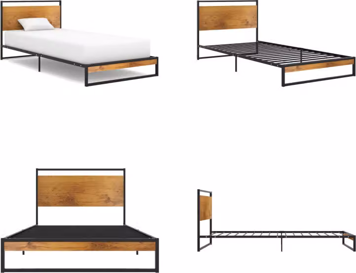 vidaXL Struttura letto in metallo 100x200 cm - Struttura letto - Struttura letto in metallo - Letto - Letti