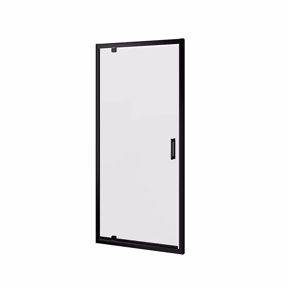 Porta doccia a battente Parama con profili neri opachi e vetro trasparente, L: 70 cm, H: 190 cm – 2