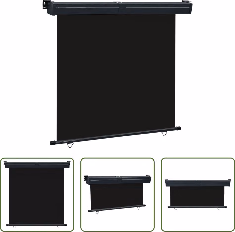 The Living Store Tenda da sole laterale per balcone 175x250 cm Nero