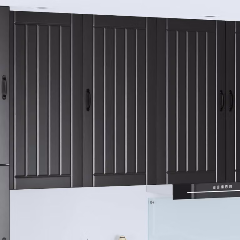 Armadietto a muro moderno vidaXL LUCCA nero con ante a battente e ripiani interni L: 50 cm, P: 31 cm, H: 100 cm