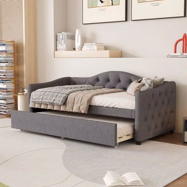 Letto giorno estraibile ¨C Minimal ¨C Grigio tessuto 90x200cm