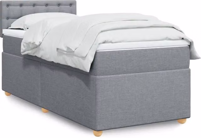 Giroletto a Molle con Materasso-Struttura Letto Grigio Chiaro 80x200 cm Tessuto 132443