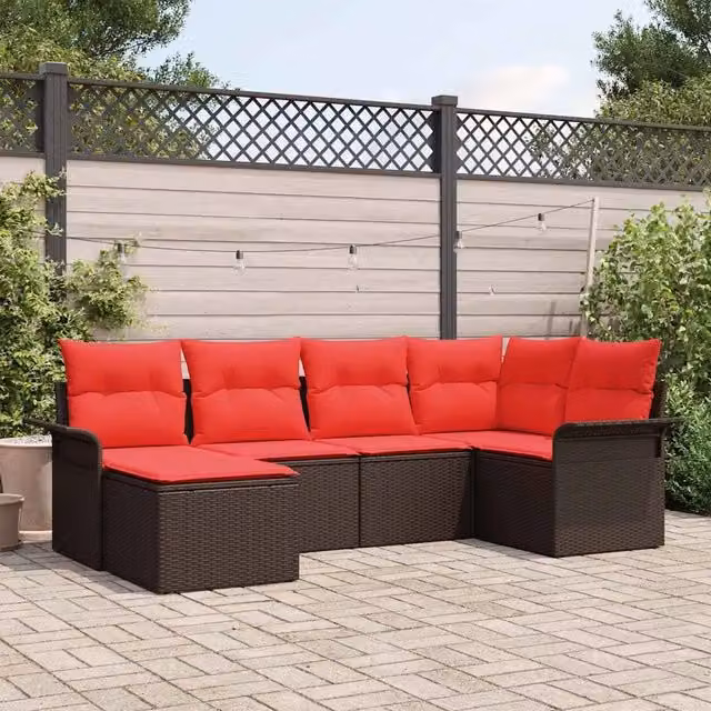 Set Divano da Giardino 6 pz Marrone polyrattan 3354103