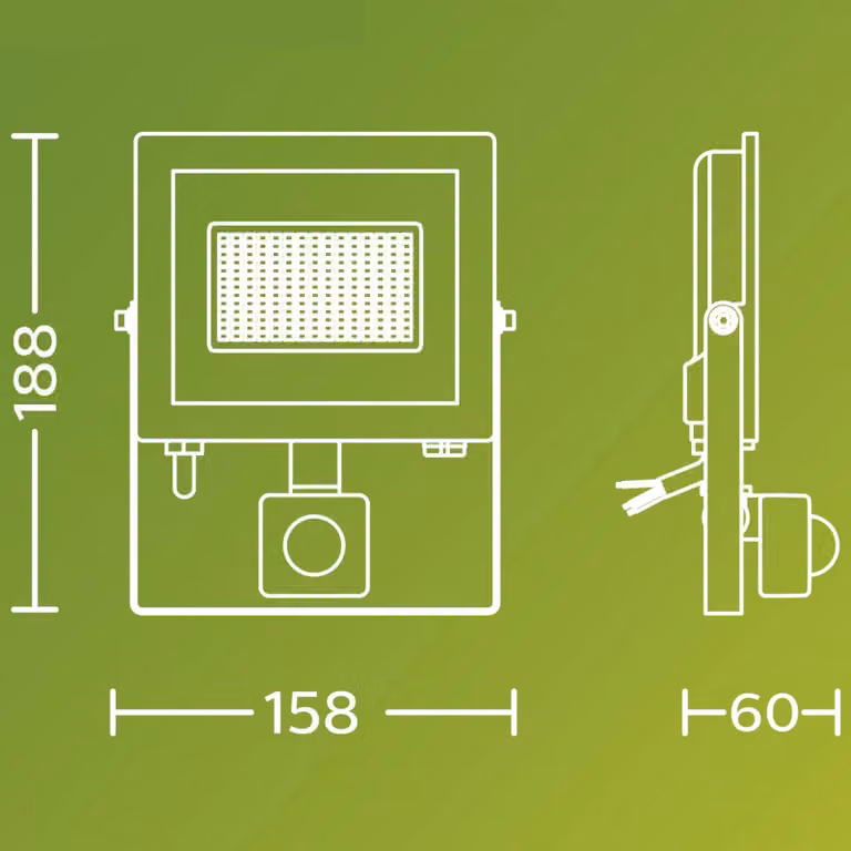 Philips Faretto da esterno a LED Lois UE con sensore, 14 W, 5.000 K IP65 flood, Nero, Alluminio, Lampada LED da esterni