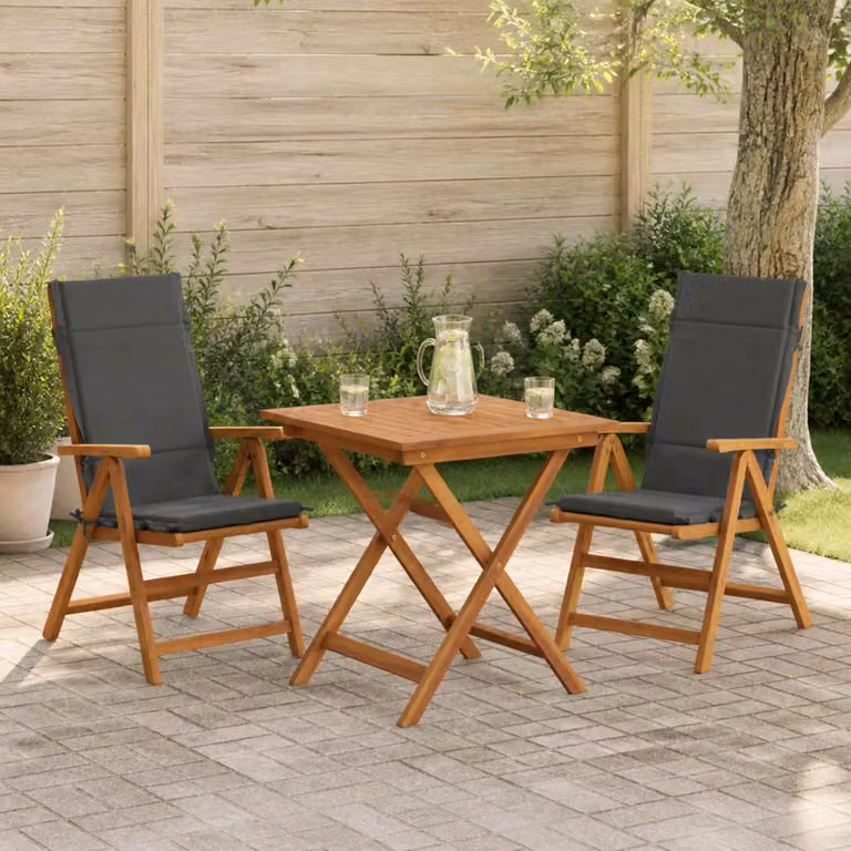 Set di 2 cuscini per sedia alta vidaXL GEMERT in poliestere, colore grigio antracite