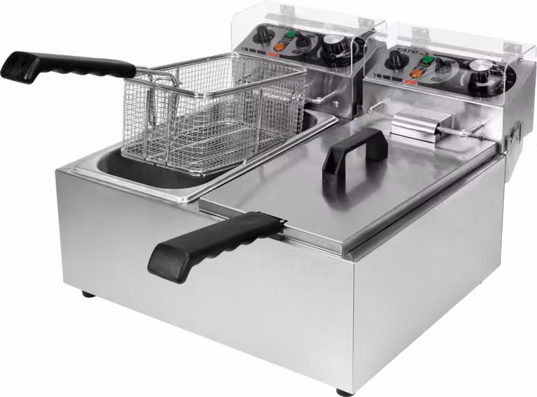 Friggitrice professionale 2 x 3,5 L, 2 x 2.000 W, 425 x 410 x 290 mm