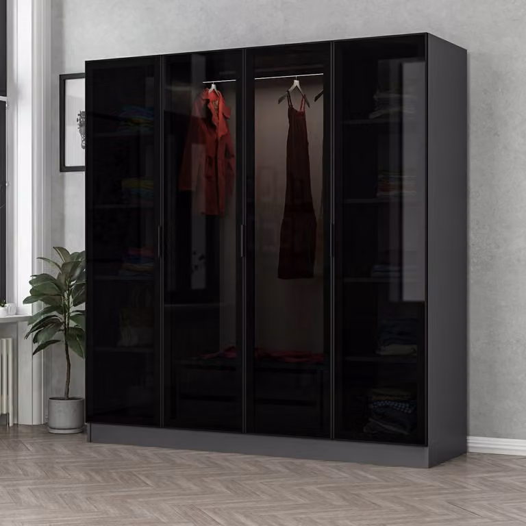 Skye Decor, Kale - 6090, armadio, antracite, 100 % PANNELLI DI PARTICELLE RIVESTITI IN MELAMMINA, 180 x 52 x 210 cm