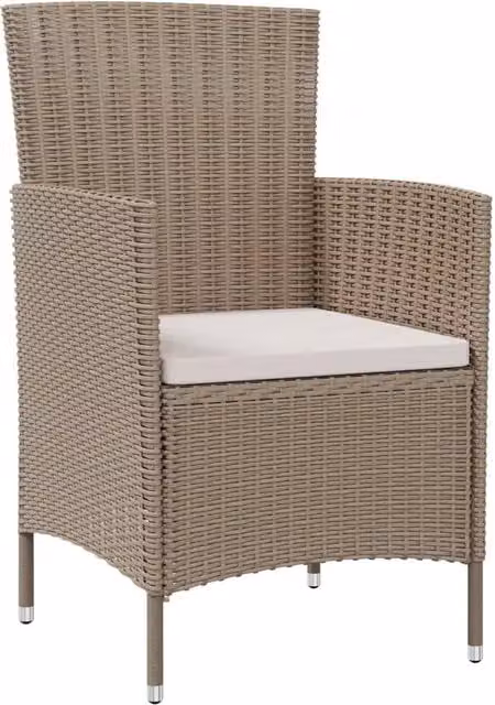 Sedie da Giardino con Cuscini 4 pz in Polyrattan Beige 316692