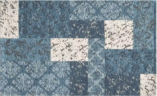 Tappeto Velour Antiscivolo e Lavabile con Disegno Saturno Jeans By Suardi, Colore Blu, L 200 cm x P 280 cm