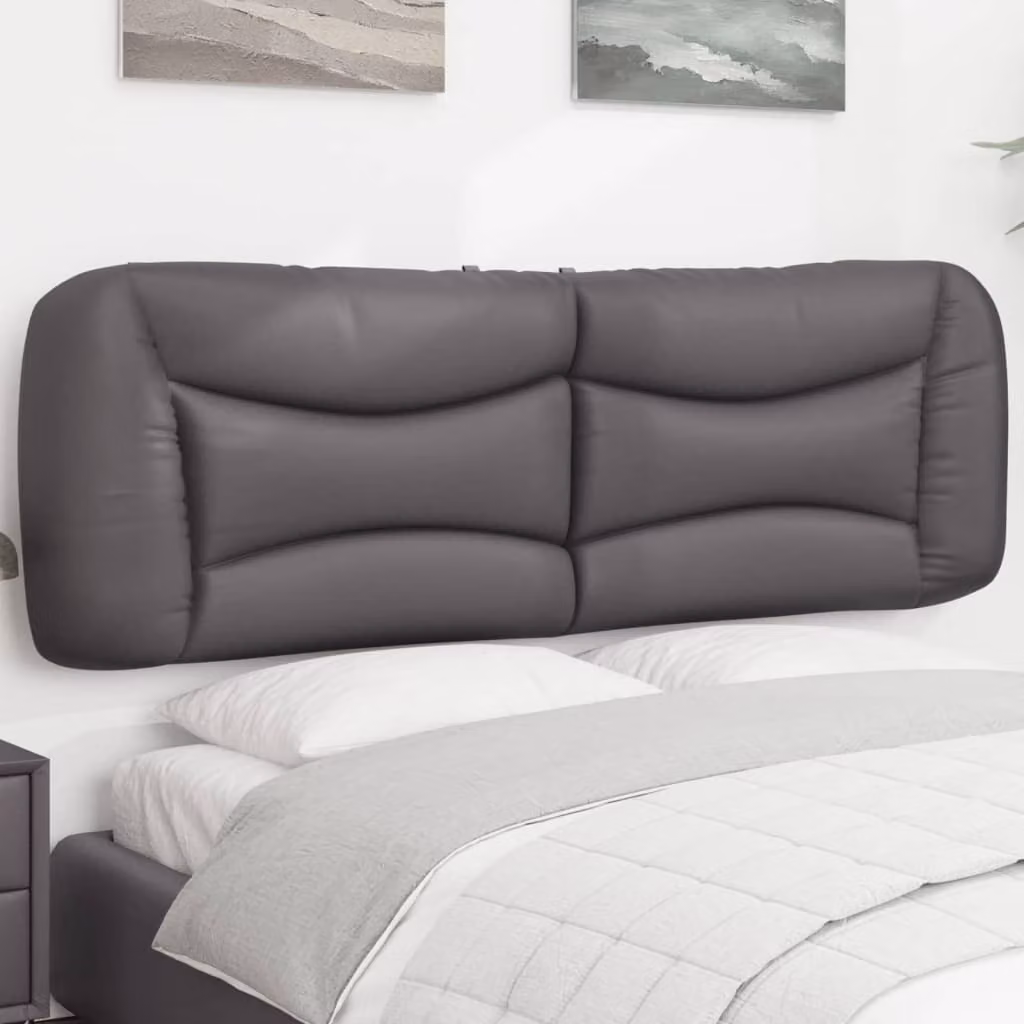 Testiera per letto imbottita vidaXL Hvar in similpelle grigia da 160 cm