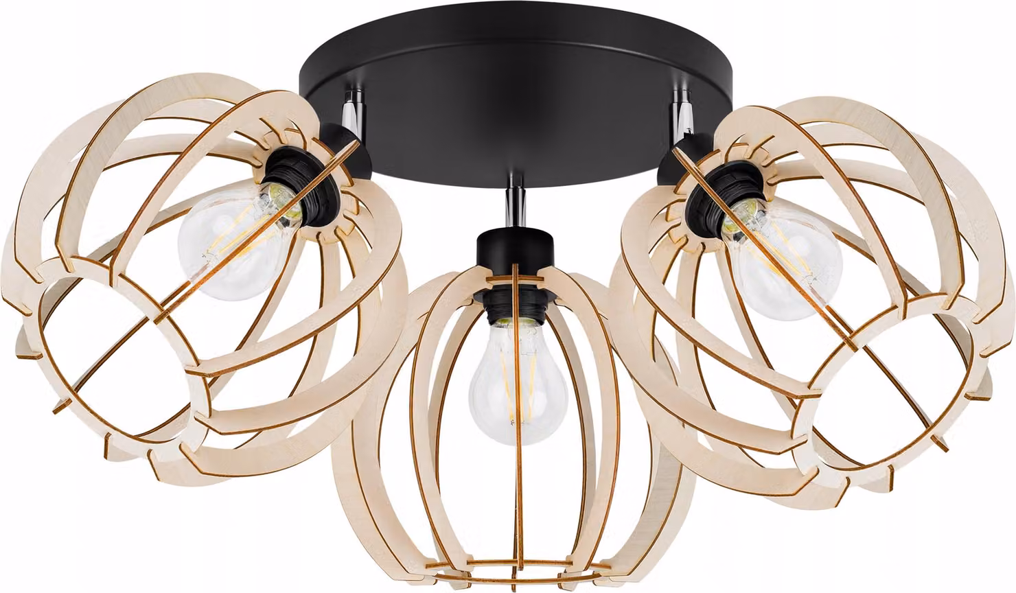 Moderna Lampada A Sospensione A Led In Legno