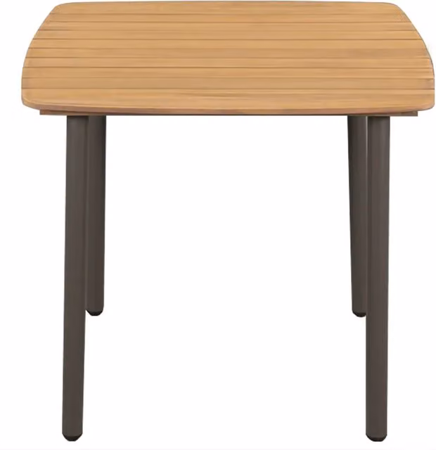 Tavolo da giardino quadrato in legno di acacia e metallo marrone L/P/H: 80 x 80 x 72 cm
