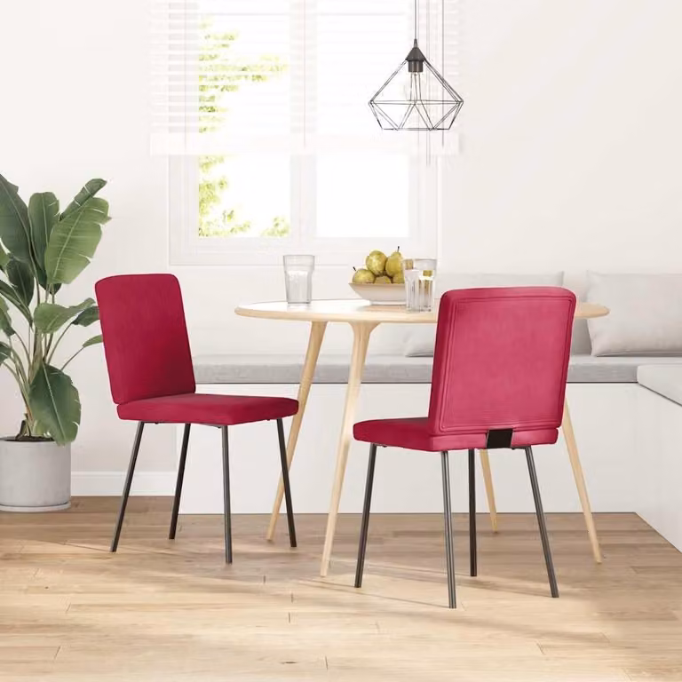 Set di 2 sedie da pranzo con rivestimento in velluto