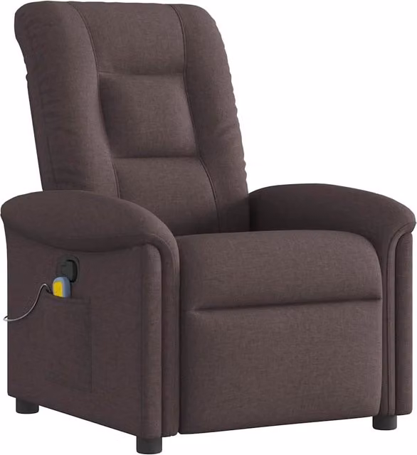 Poltrona Relax Reclinabile Moderna in Tessuto Marrone con Braccioli per Soggiorno L/P/H: 77 x 91,5 x 96 cm