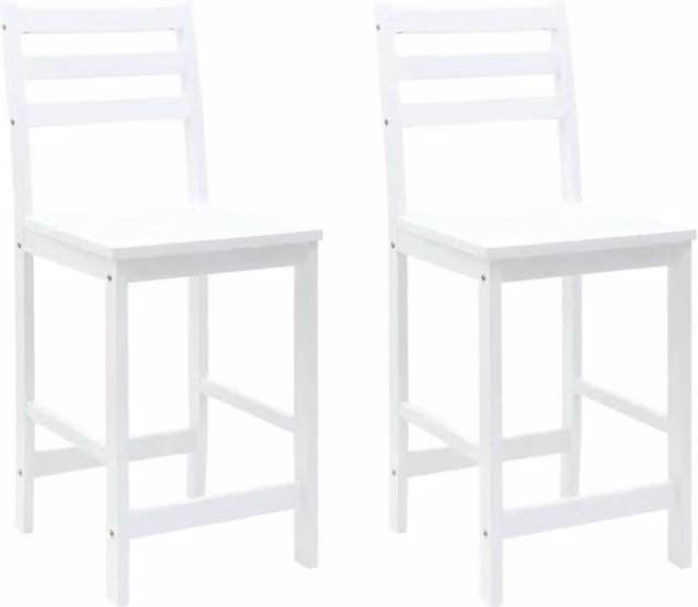 Set di 2 sedie da pranzo e cucina moderne in legno bianco L: 40 cm, P: 47,5 cm, H: 99,5 cm