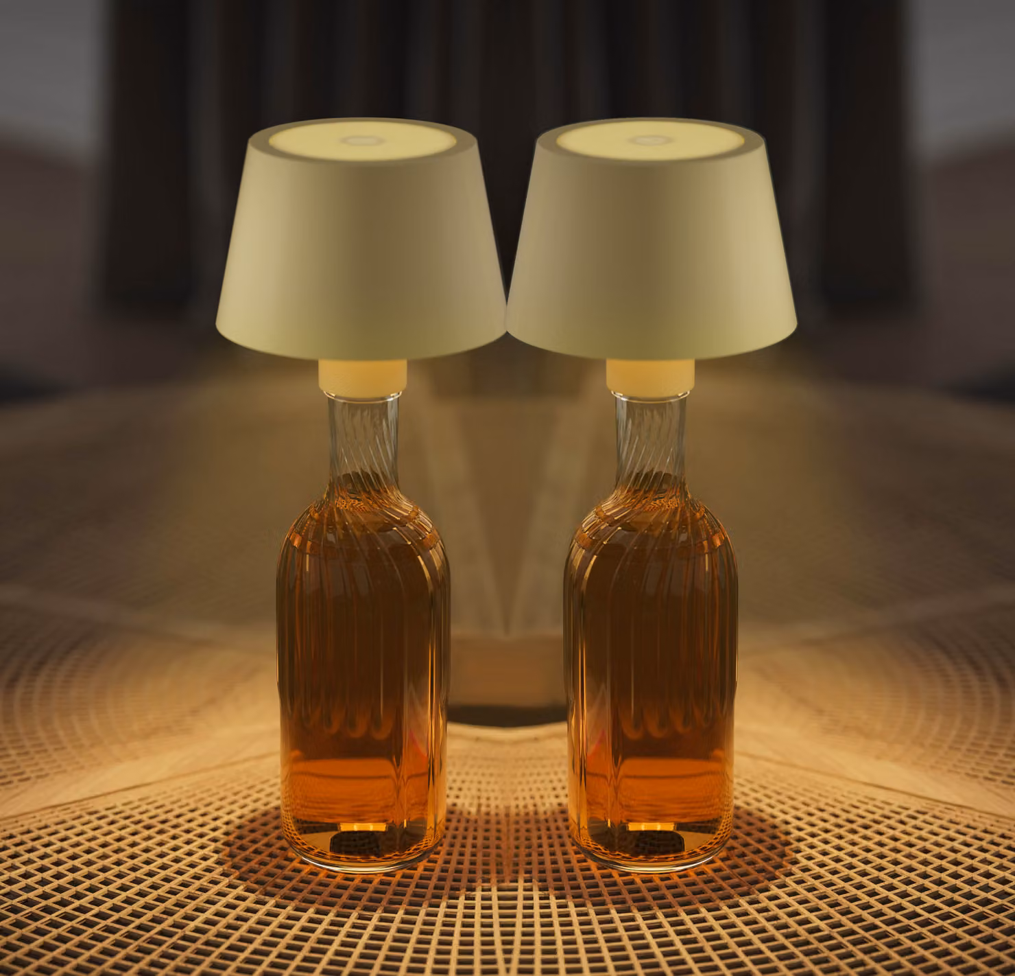 Northpoint set di 2 lampade da tavolo ricaricabili a LED lampada a bottiglia lampada da tavolo con sensore tattile beige